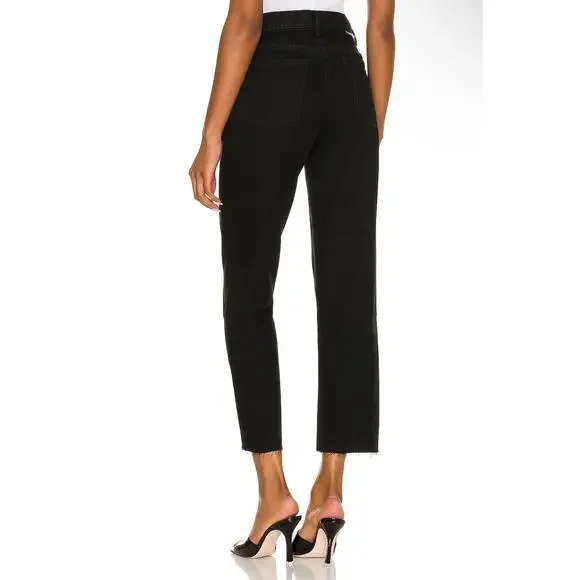 New Boyish Tommy High Rise Straight Jeans in Black Beauty Size 26